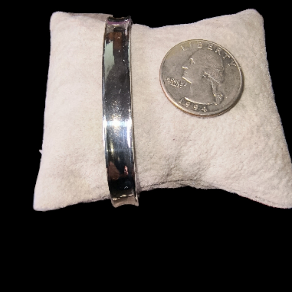 Sterling Silver Minimalist Cuff Bracelet · Sculpted Concave Design - Picture 4 of 8